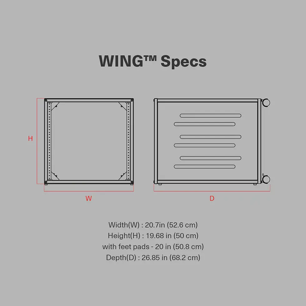 Miniatura: Wavebone Wing™ Rackmount Case Black 10U Rack Space