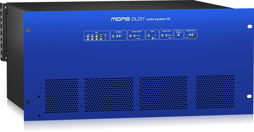 الصورة المصغرة: MIDAS DL251 48 Input, 16 Output Stage Box with 48 Midas Microphone Preamplifiers