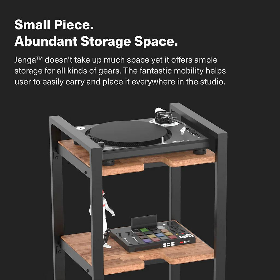 الصورة المصغرة: Wavebone Jenga™ Beautiful Wood & Steel  3 Level Shelf