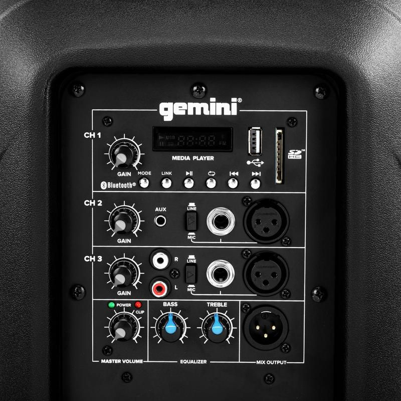 الصورة المصغرة: gemini AS-2110BT:1000 WATT ACTIVE 10” BLUETOOTH® LOUDSPEAKER (each)