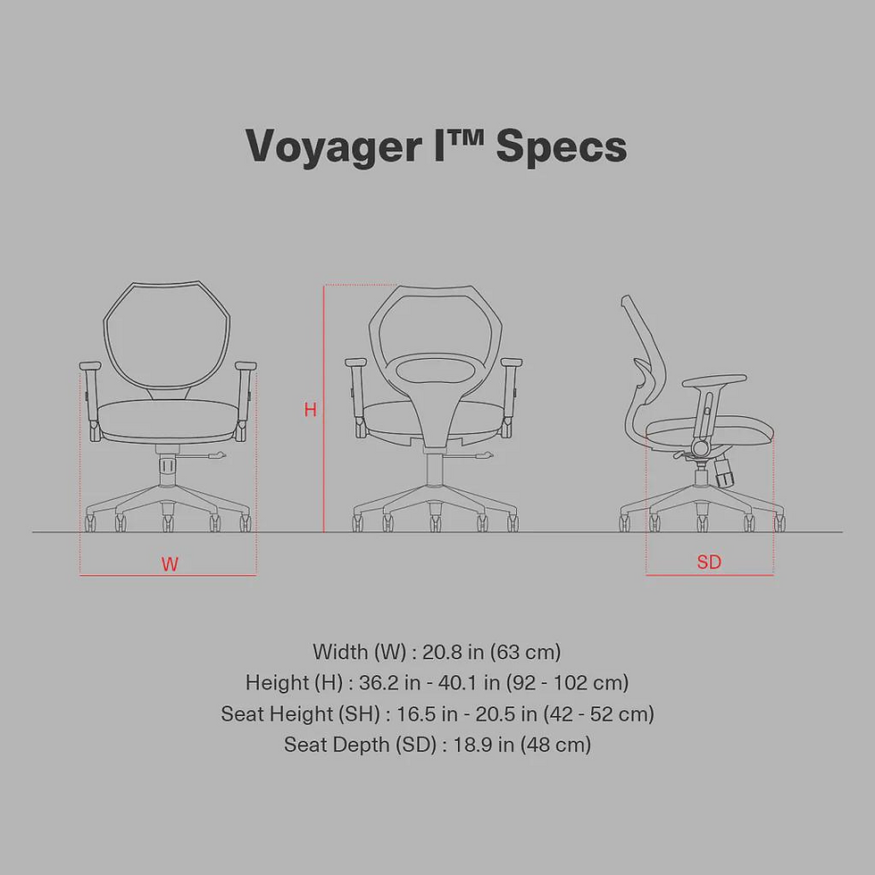 الصورة المصغرة: Wavebone Voyager I™ Ergonomic Chair - Foam Seat