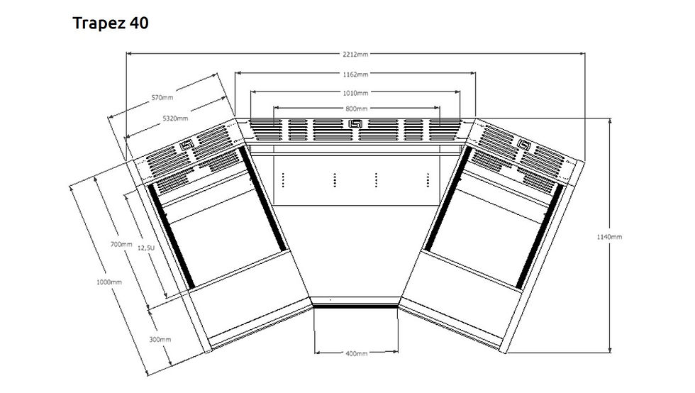 Miniatura: Sessiondesk Professional Modular Workstation TRAPEZ 40