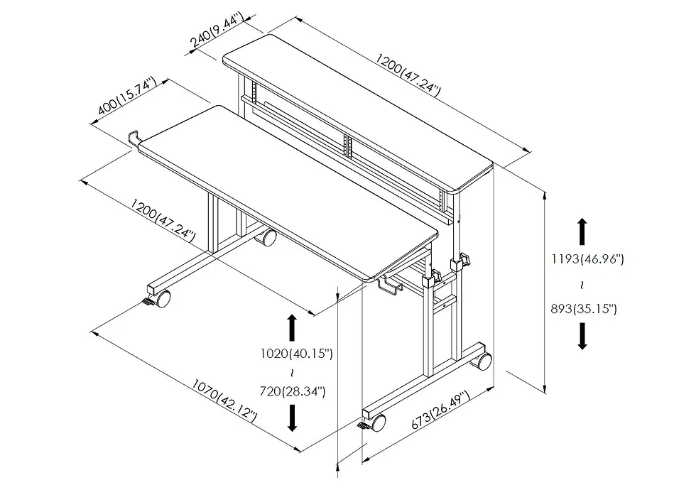 Thumbnail: Musiea BE100 Series Sit-Stand Recording Studio Desk Workstation+2x3U Rack-Yellow