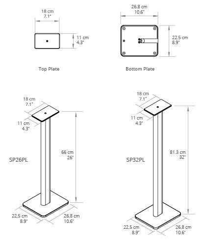 Kanto SP32 Bookshelf Speaker Floor 