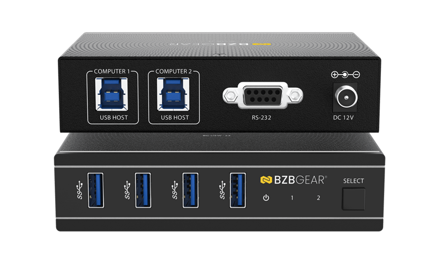 BZBGEAR BG-USW-24 2x4 USB 3.2 Gen 1 Peripheral Sharing Switcher with 5Gbps Data