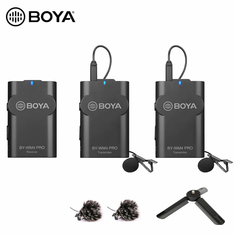 الصورة المصغرة: BOYA  BY-WM8 Pro UHF Wireless Mic System Lavalier for DV DSLR Camera Smartphone