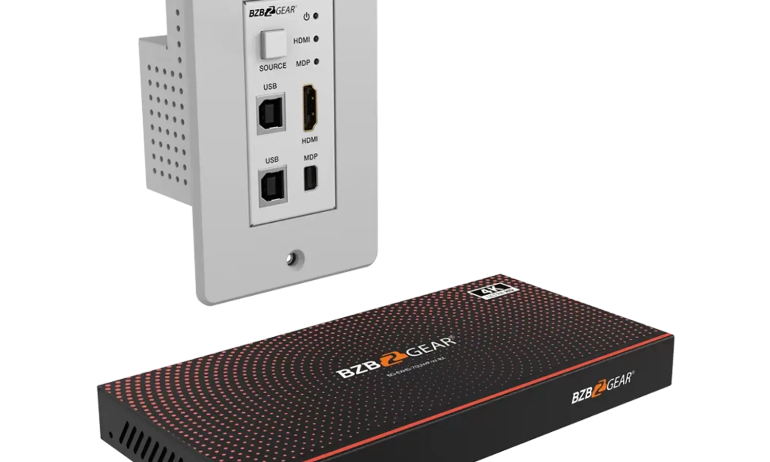 BZBGEAR BG-EXHD-70UWP-W 4K UHD 18Gbps HDMI/MDP/KVM Wall Plate Switcher