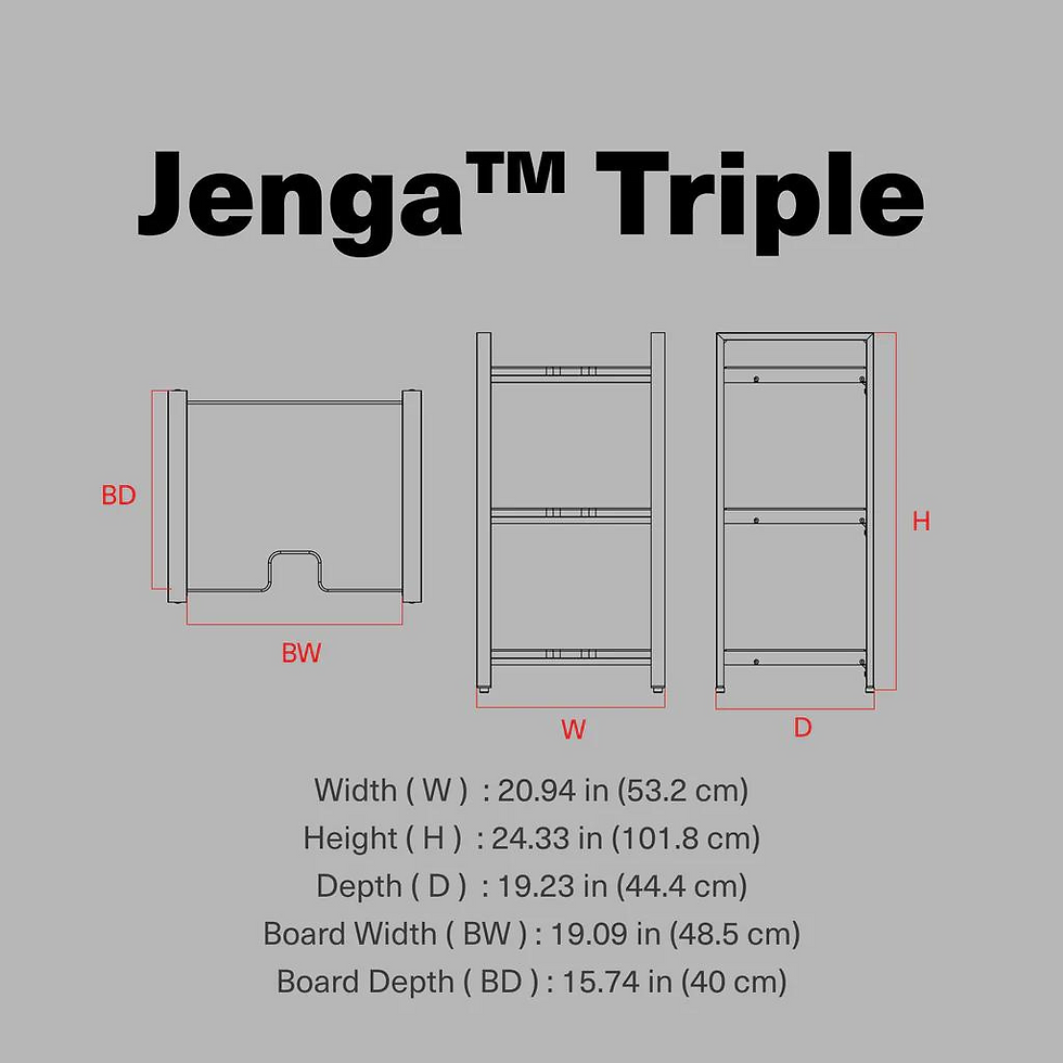 الصورة المصغرة: Wavebone Jenga™ Beautiful Wood & Steel  3 Level Shelf