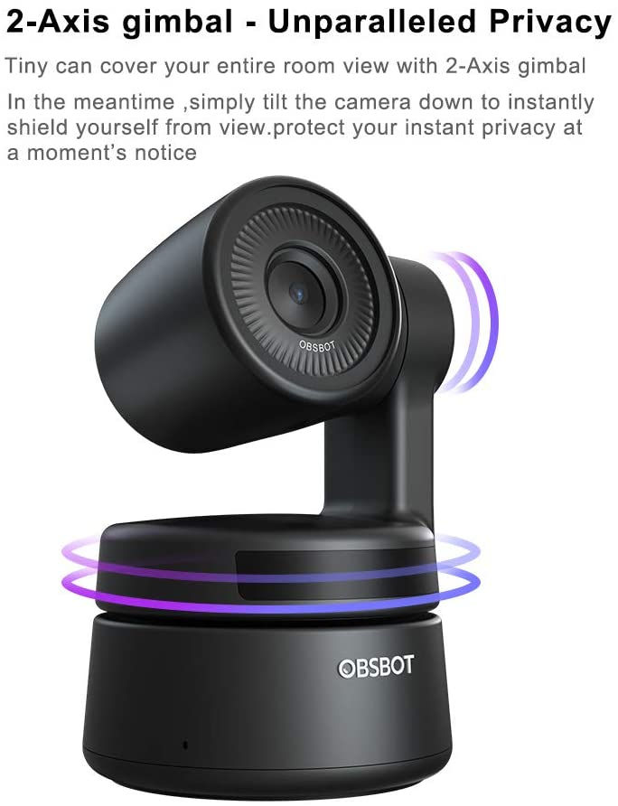 الصورة المصغرة: OBSBOT Tiny AI-Powered PTZ Webcam HD1080p Video Conferencing+Streaming HD Cam