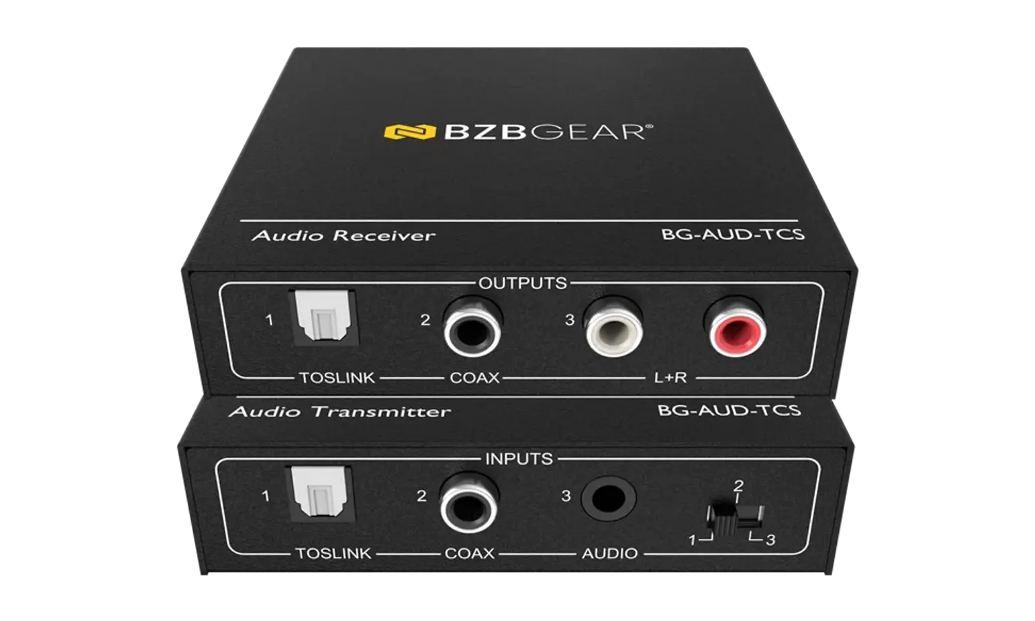 BZBGEAR BG-AUD-TCS Stereo/Toslink/Coax Audio Extender (Transmitter/Receiver
