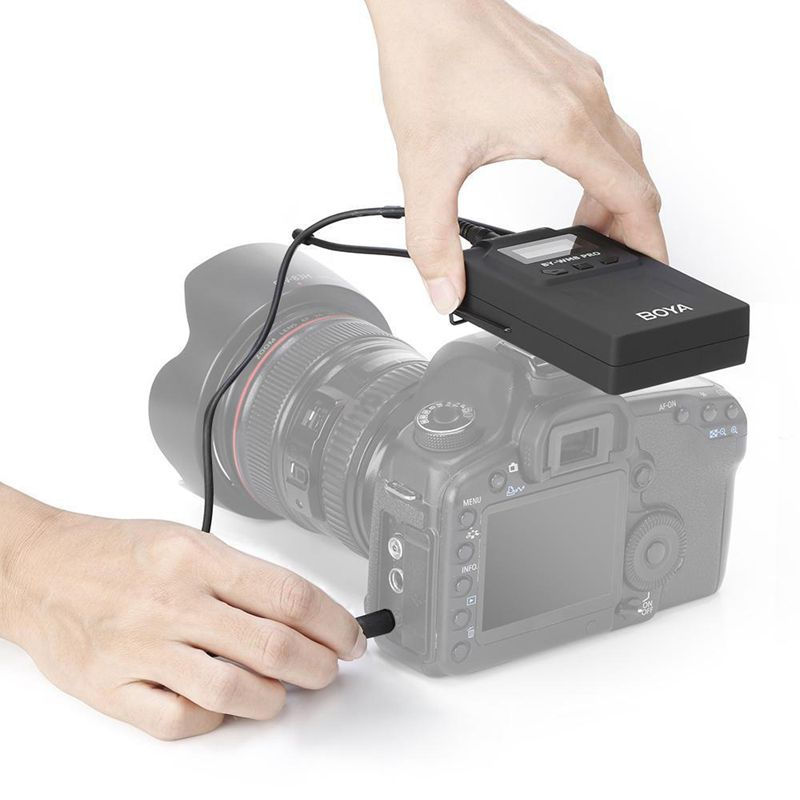 الصورة المصغرة: BOYA  BY-WM8 Pro UHF Wireless Mic System Lavalier for DV DSLR Camera Smartphone