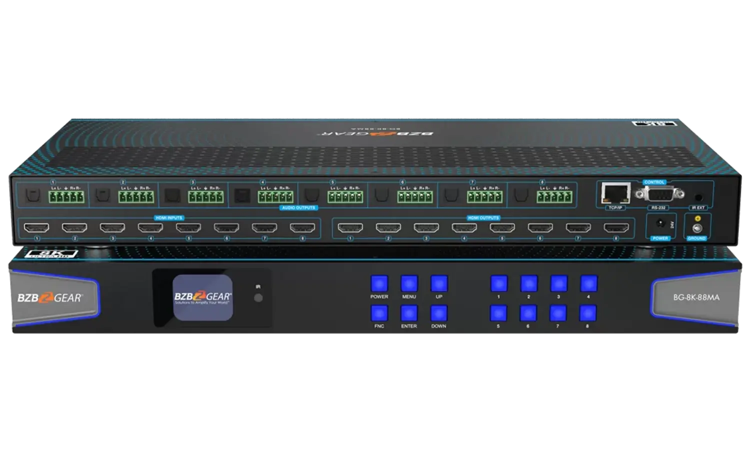 BZBGEAR BG-8K-88MA 8x8 8K UHD HDMI 2.1 Matrix Switcher with Auto