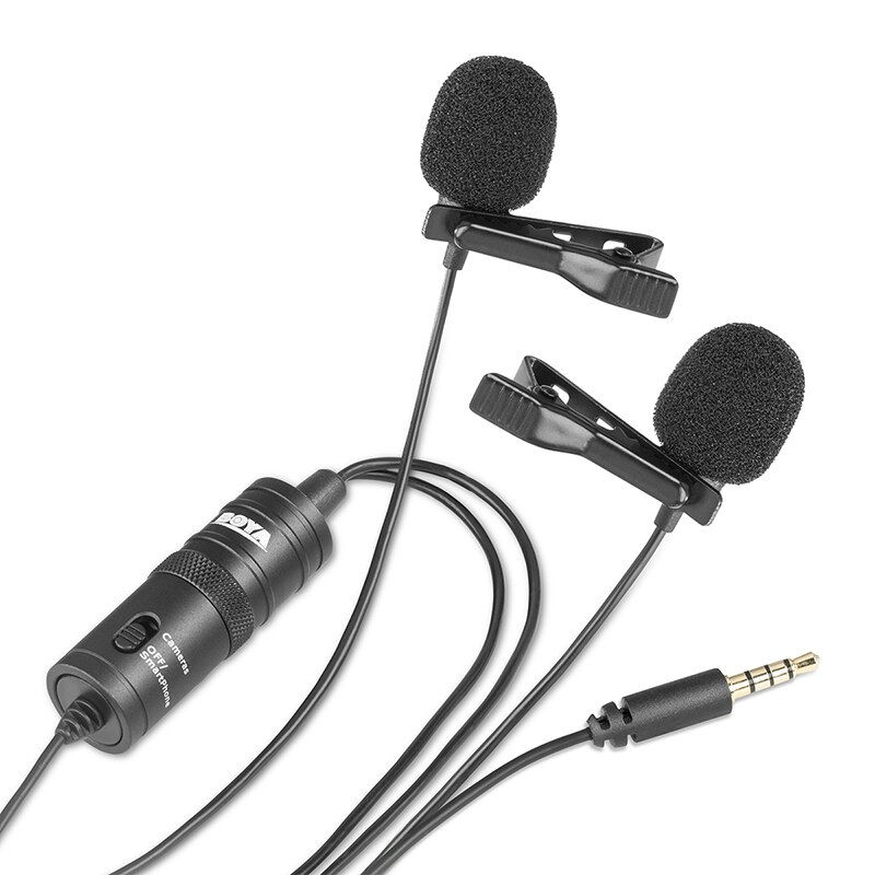 Miniatura: BOYA BY-M1DM Mic Phone Lavalier Double Head Lapel CondensER Mic.