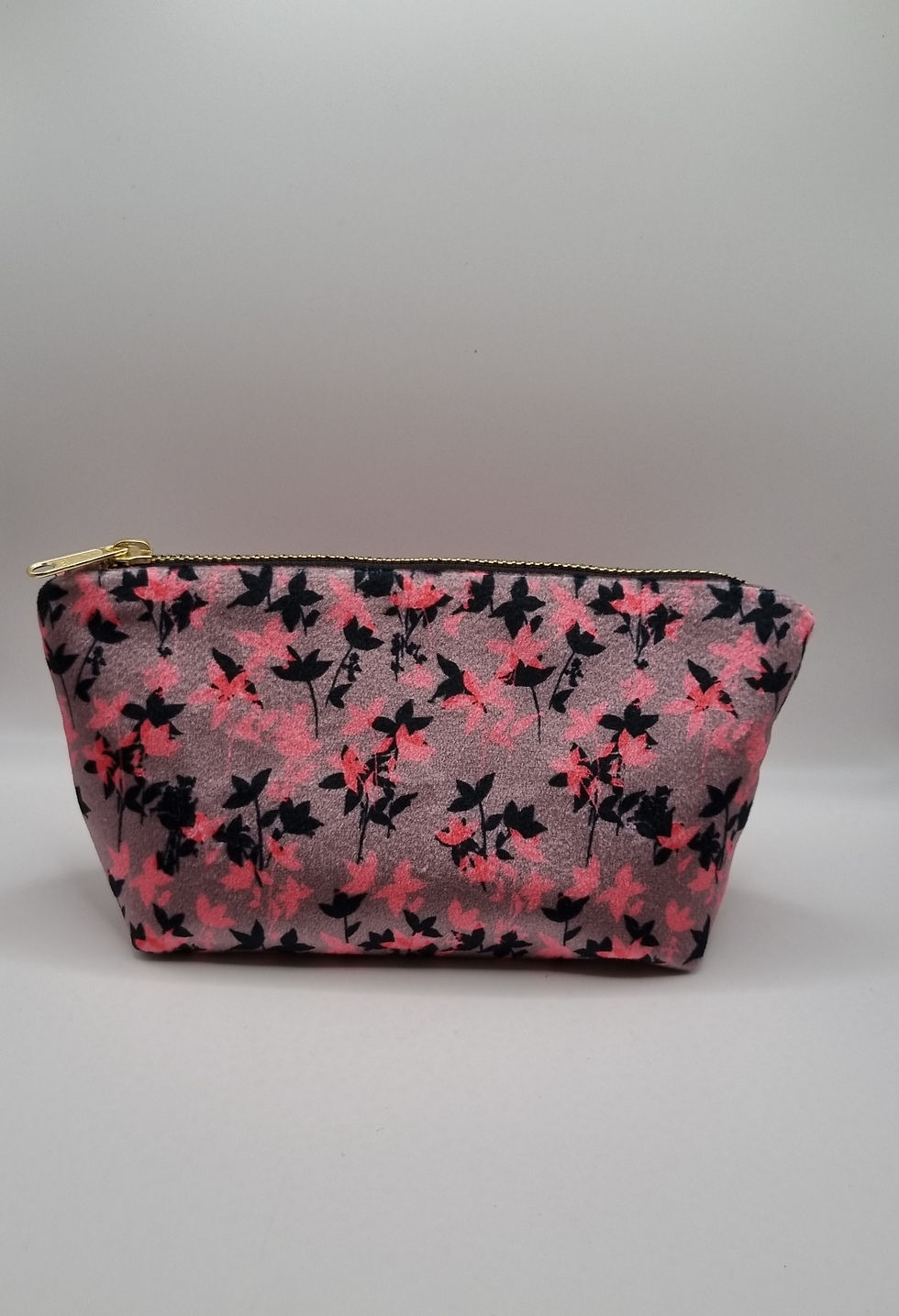 Thumbnail: Flowers in a summer breeze velvet cosmetic purse
