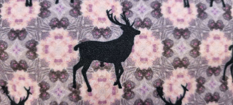Thumbnail: Stag and thistle velvet cosmetic purse