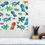 Thumbnail: 50cm x 50cm water coloured bright fish print unframed