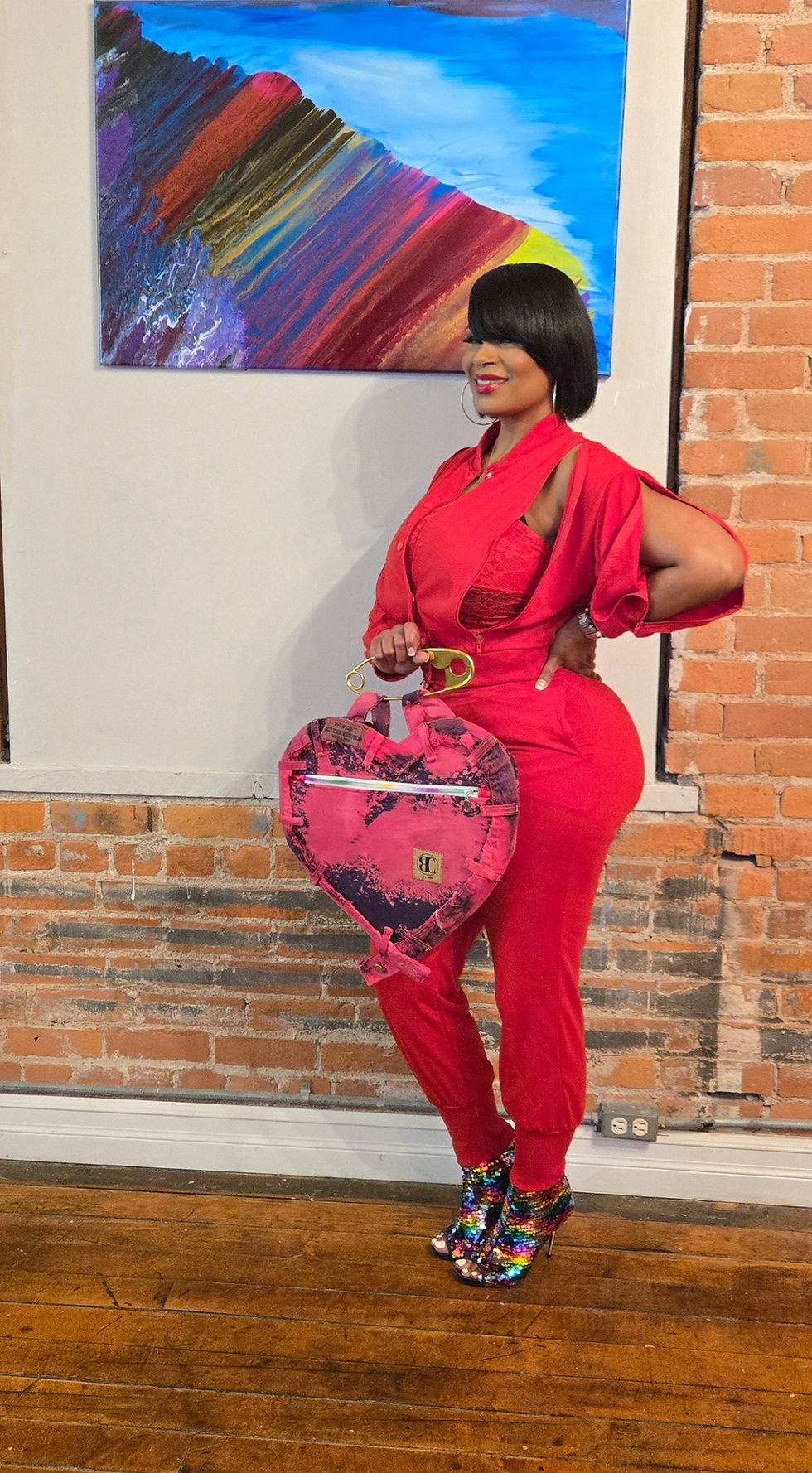Thumbnail: Medium Denim Heart Bag 