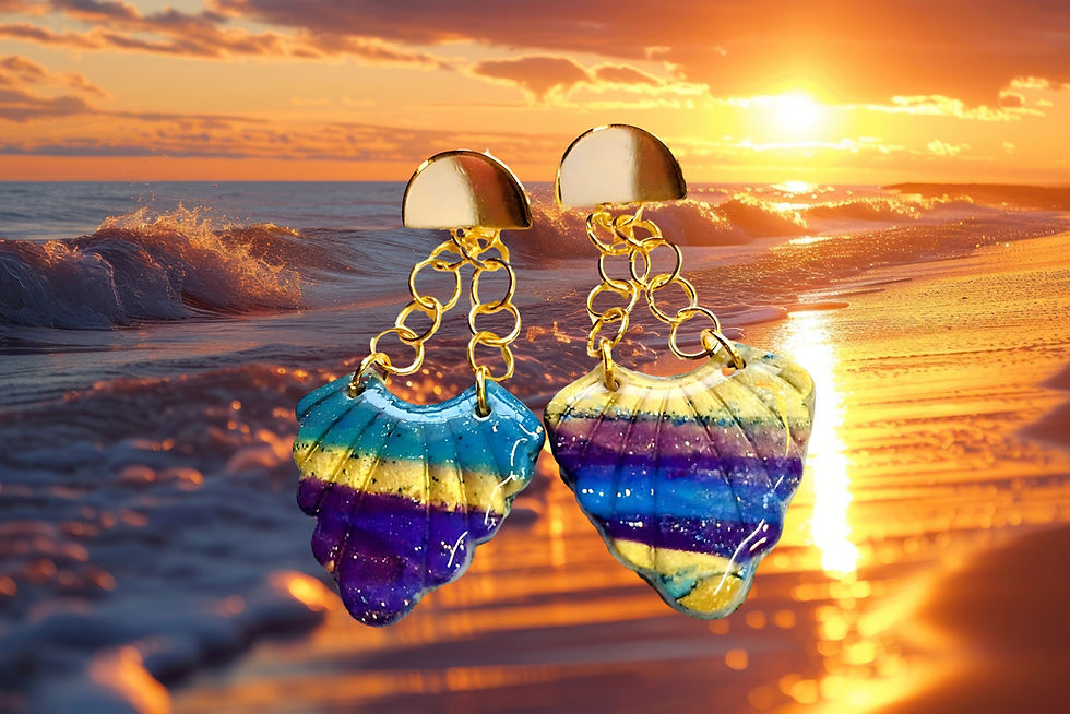 Thumbnail: Stunning Dangle Earrings, Designer "Celestial Tides".
