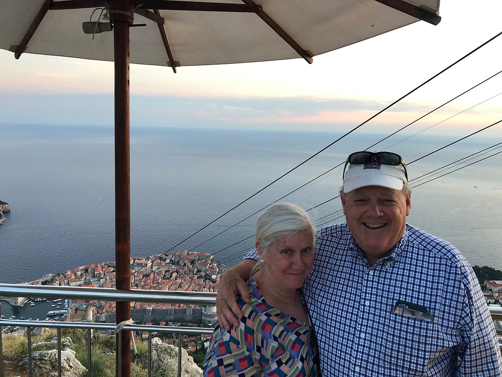 Jeanne and Moe at sunset on top of Mount Srd