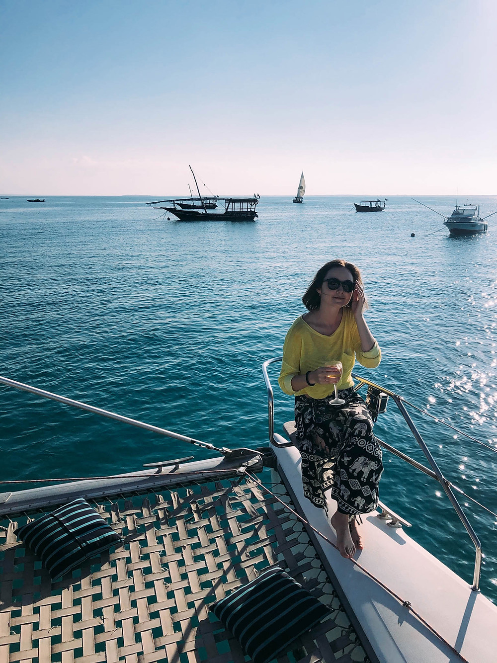 Enjoying a sail off the coast of Zanzibar
