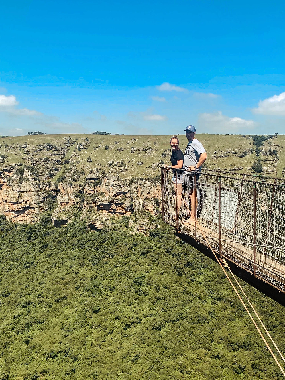 Darnelle and Armandt overlooking the An open-air "bakkie tour" of Oribi Gorge