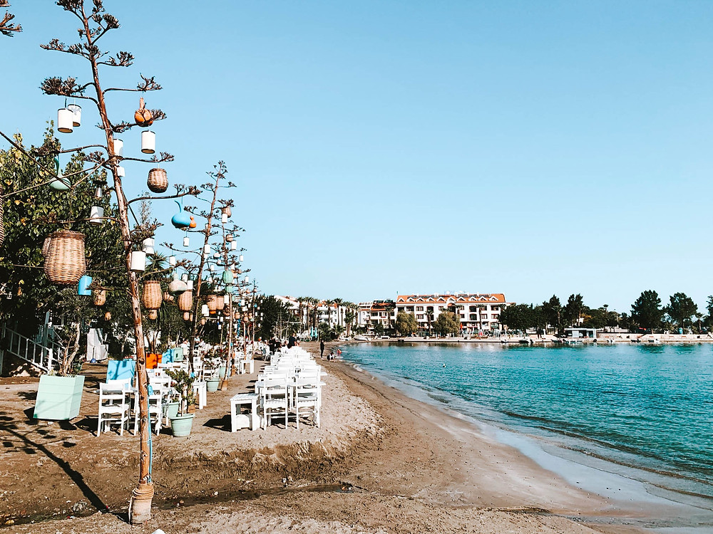 Strolling along Datca's beachfront