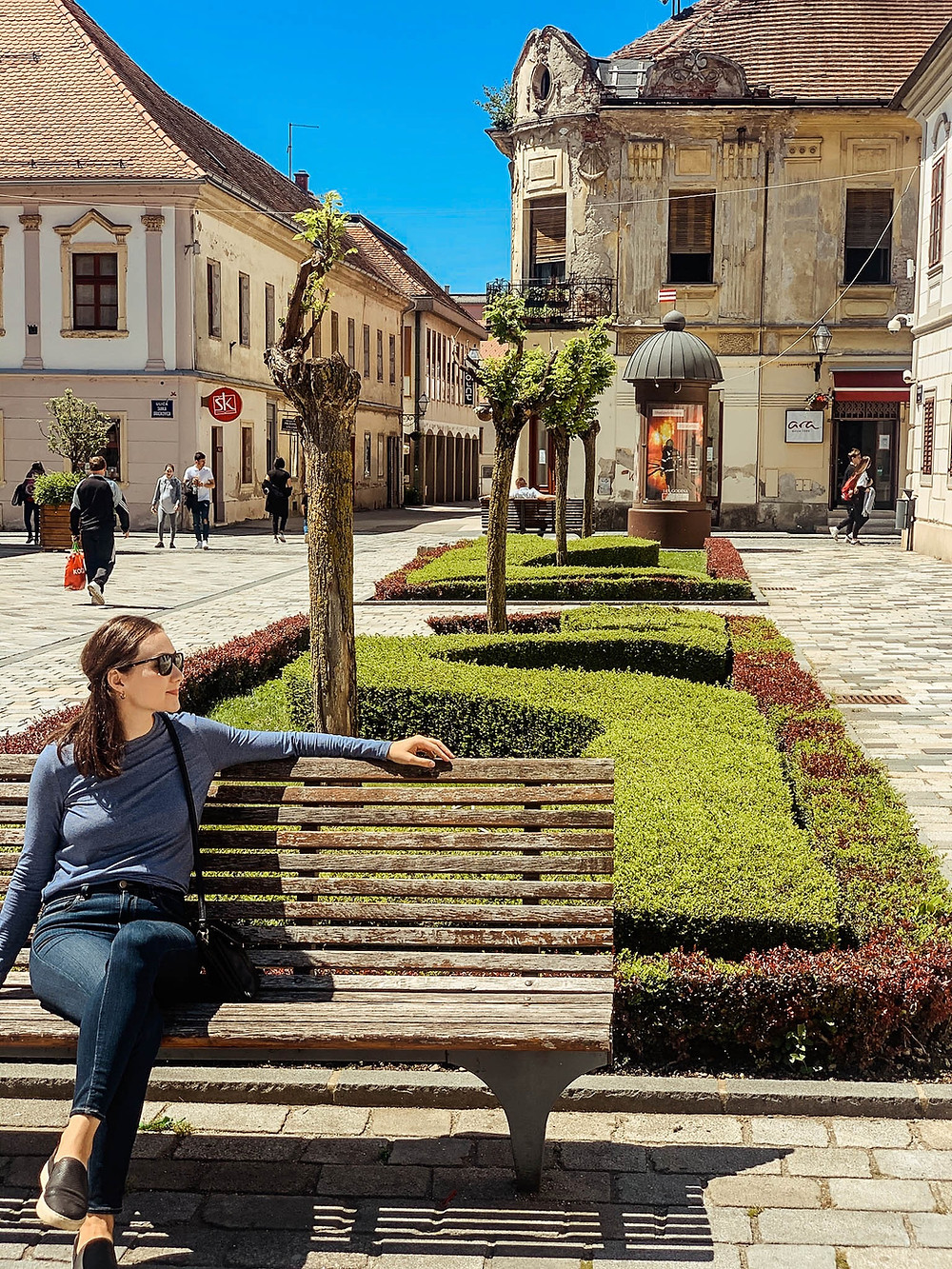 Relaxing in one of Varazdin's many immaculately preserved squares