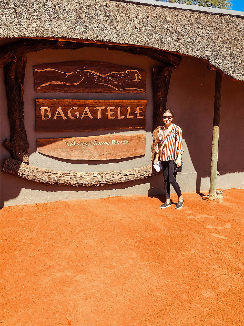 Pulling into Bagatelle Kalahari Game Ranch