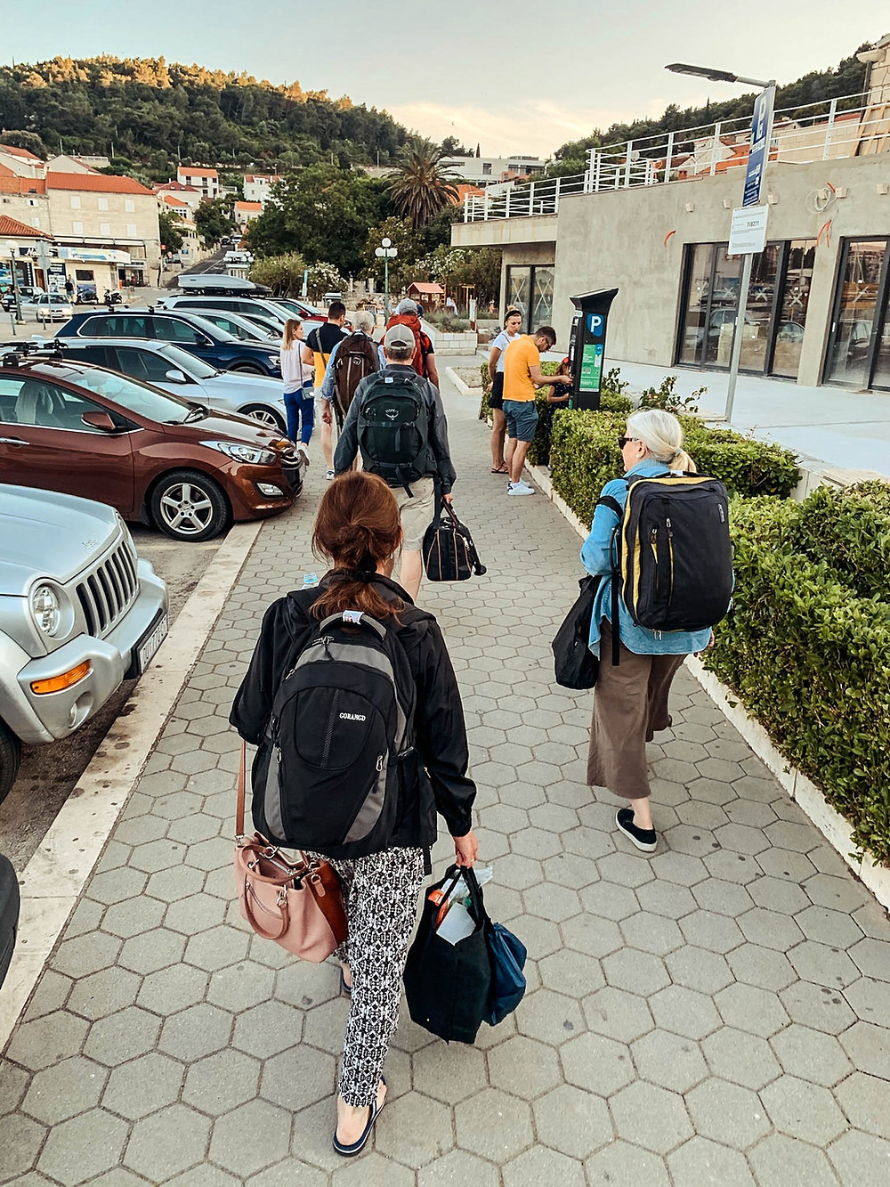 Efficient travelers arriving in Korcula!