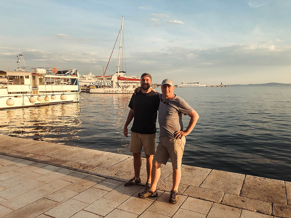 Chipp and Sergii on the Split promenade