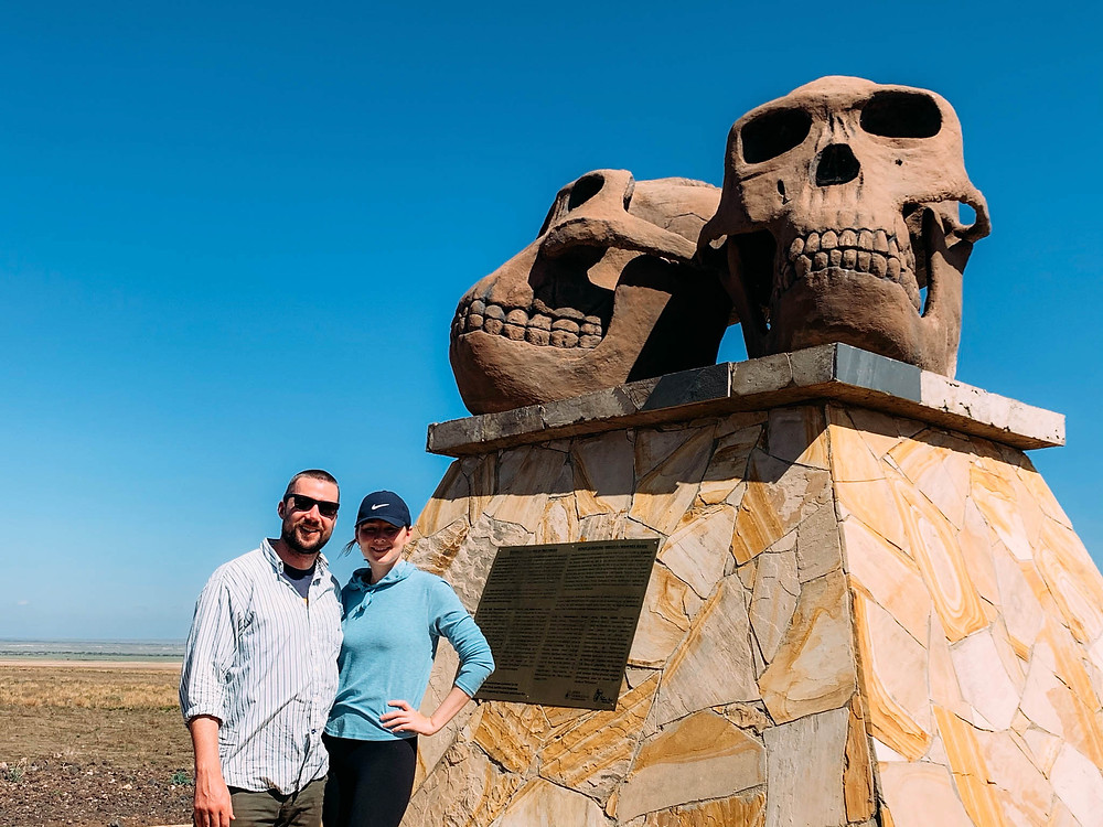 At the entrance to Oldupai Gorge - the "Cradle of Humanity"