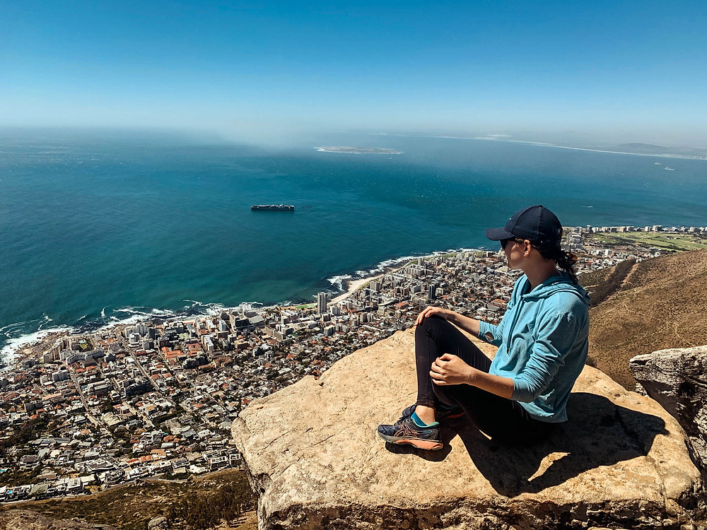 Looking down into the Sea Point neighborhood from Lion's Head