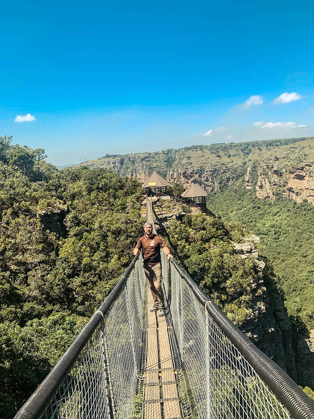 A terrifyingly-high footbridge over the Oribi Gorge