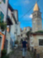 Climbing Motovun's ancient paths