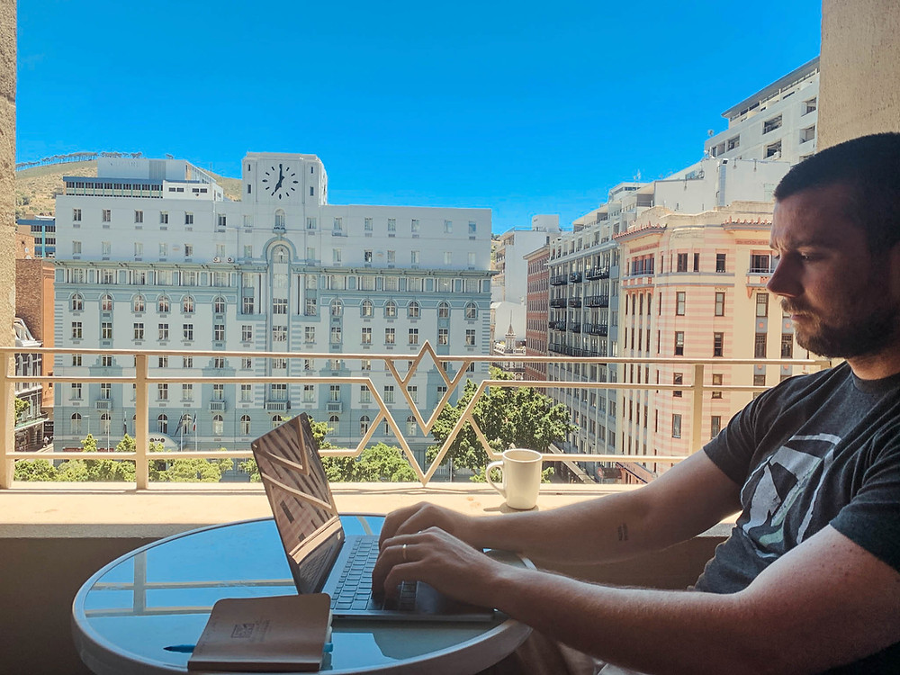 An apartment view - and motivation to begin coworking in Cape Town
