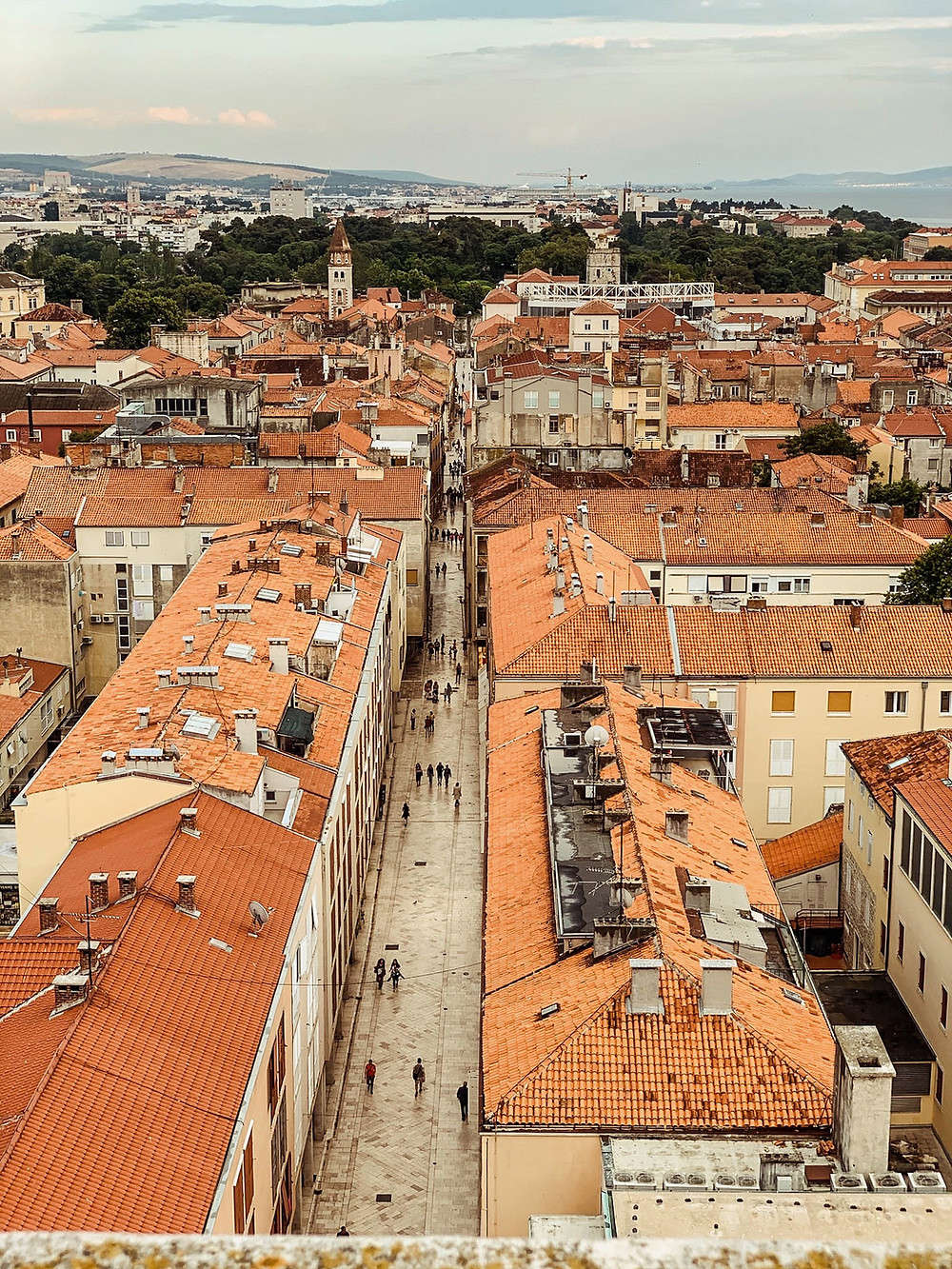 A view of old town Zadar's main thoroughfare