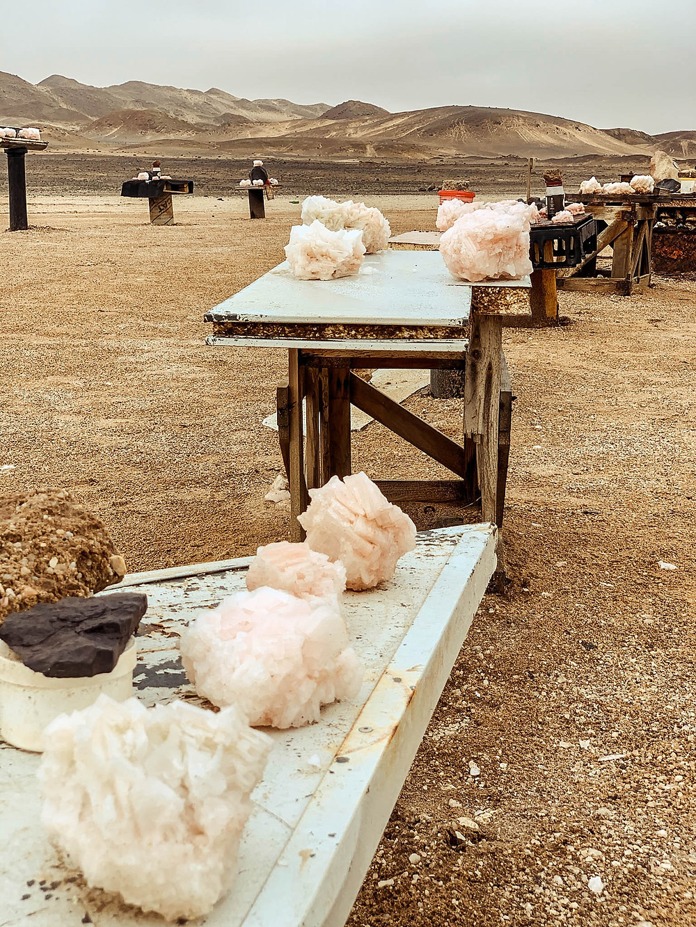 Namibian salt and the rugged hills of the Skeleton Coast