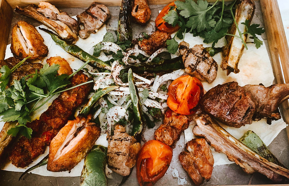 An absolute meat parade of a Turkish lunch - lamb, chicken, beef in all sorts of delicious forms!