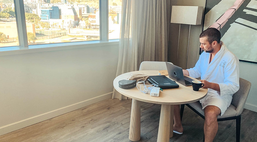 Chipp working in a hotel in Cape Town