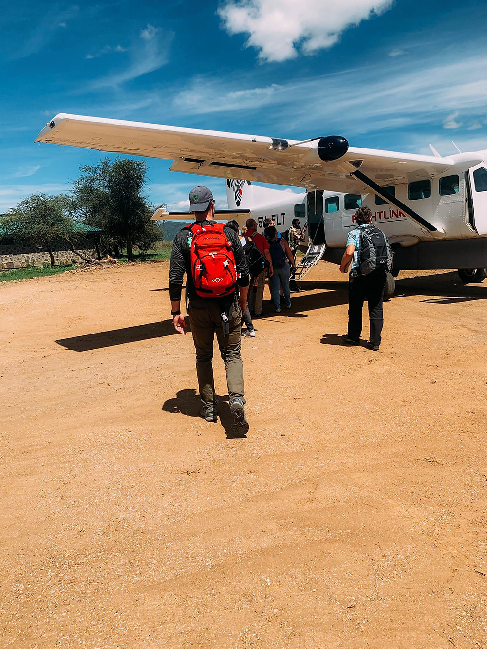 A not-so-elaborate "check-in" and boarding process