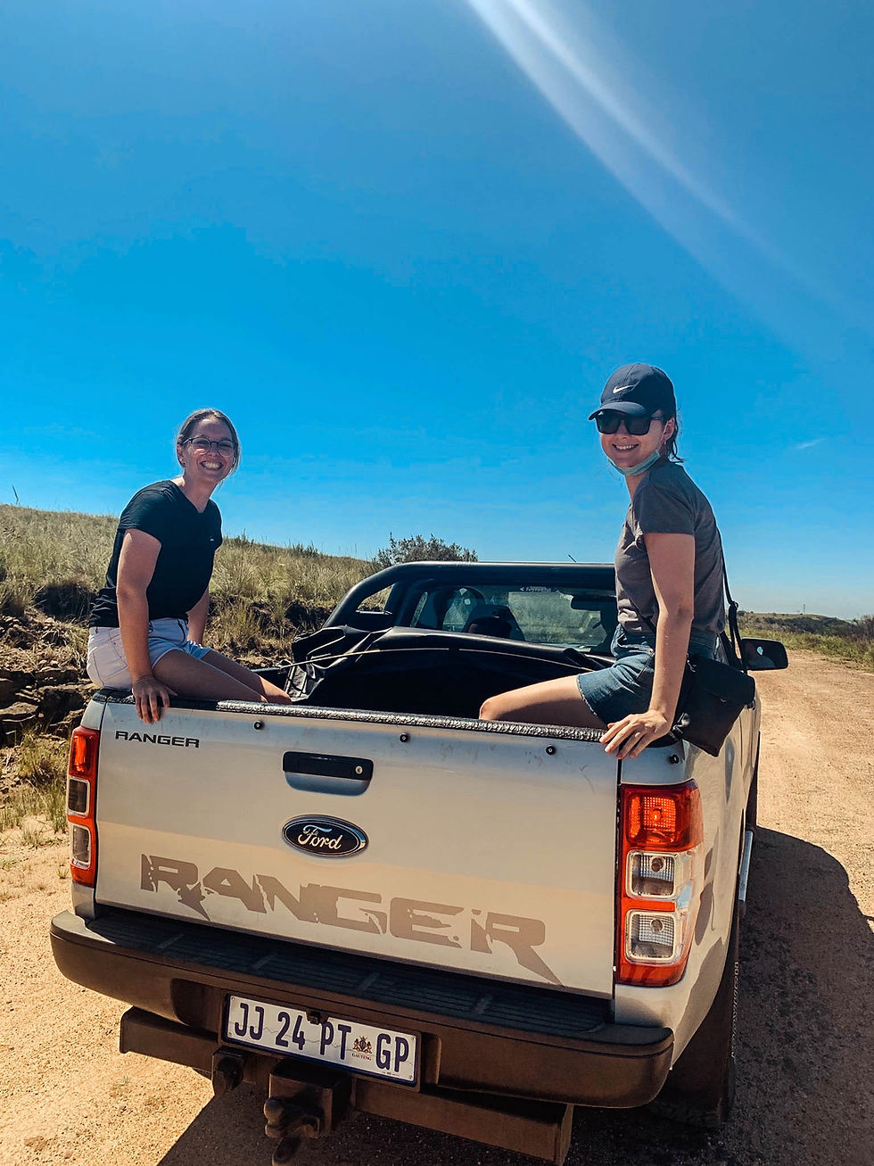 An open-air "bakkie tour" of Lake Eland Game Reserve!