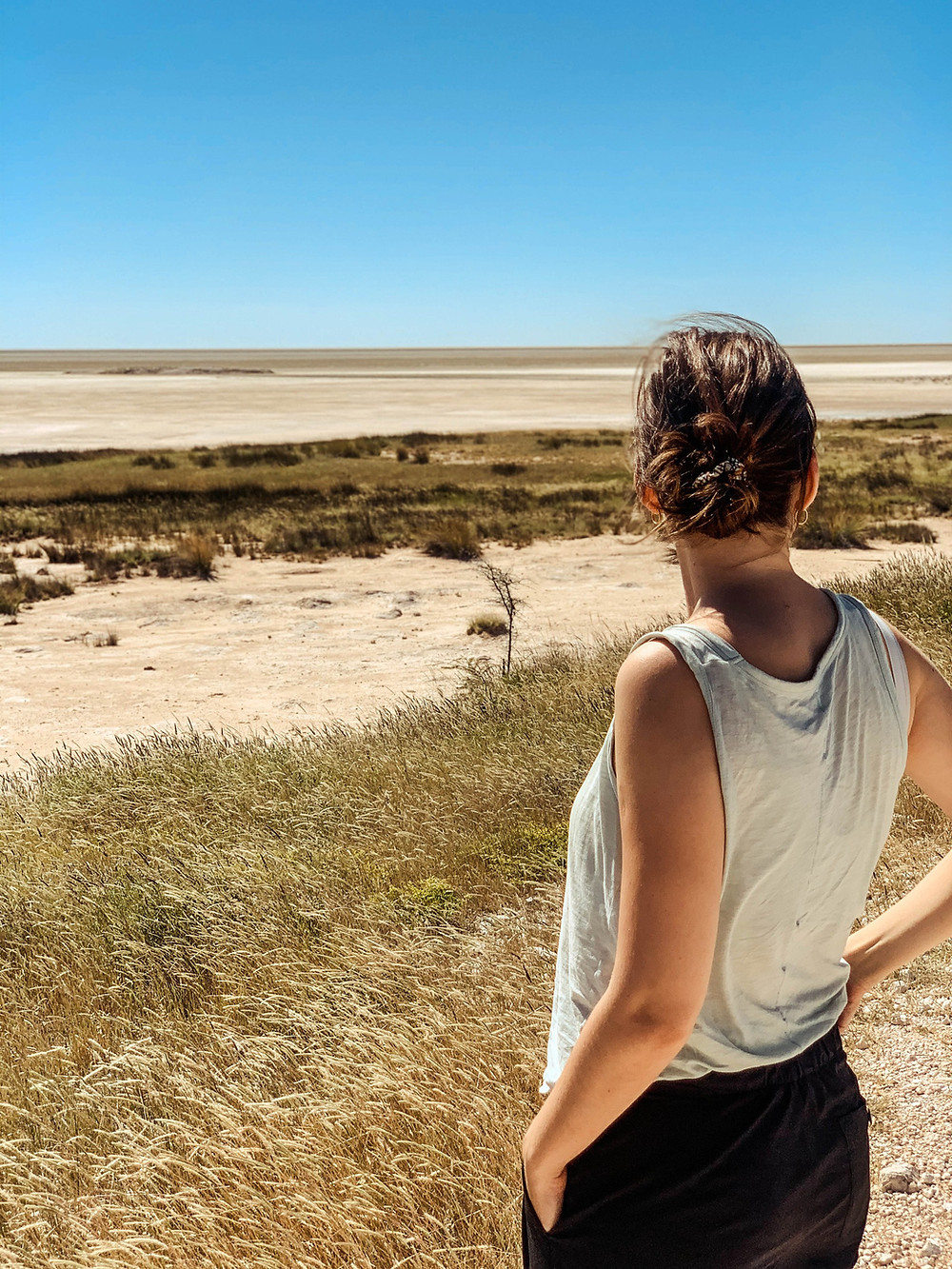 Taking in the massive Etosha Pan