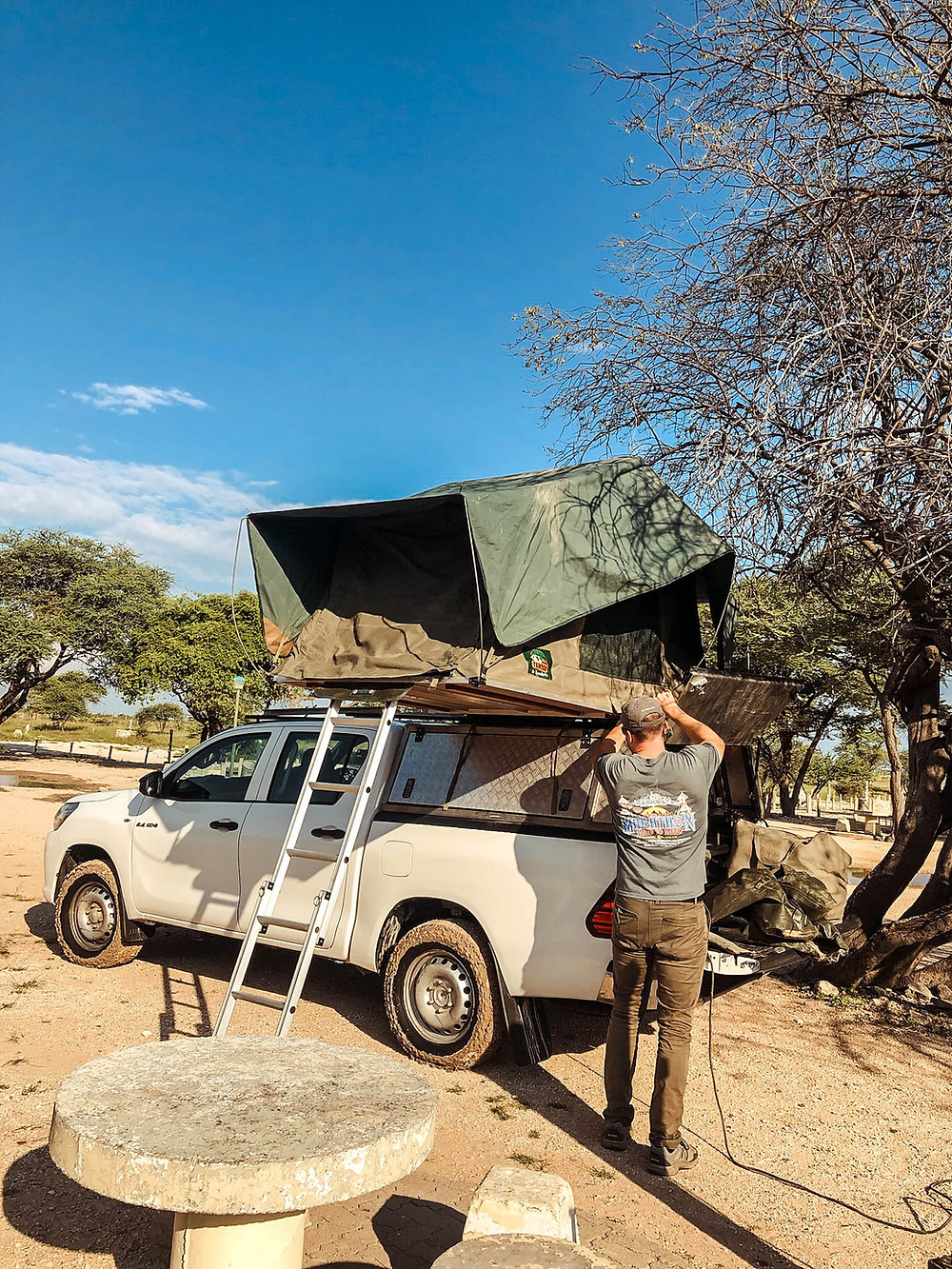 Our Hilux and its roof tent