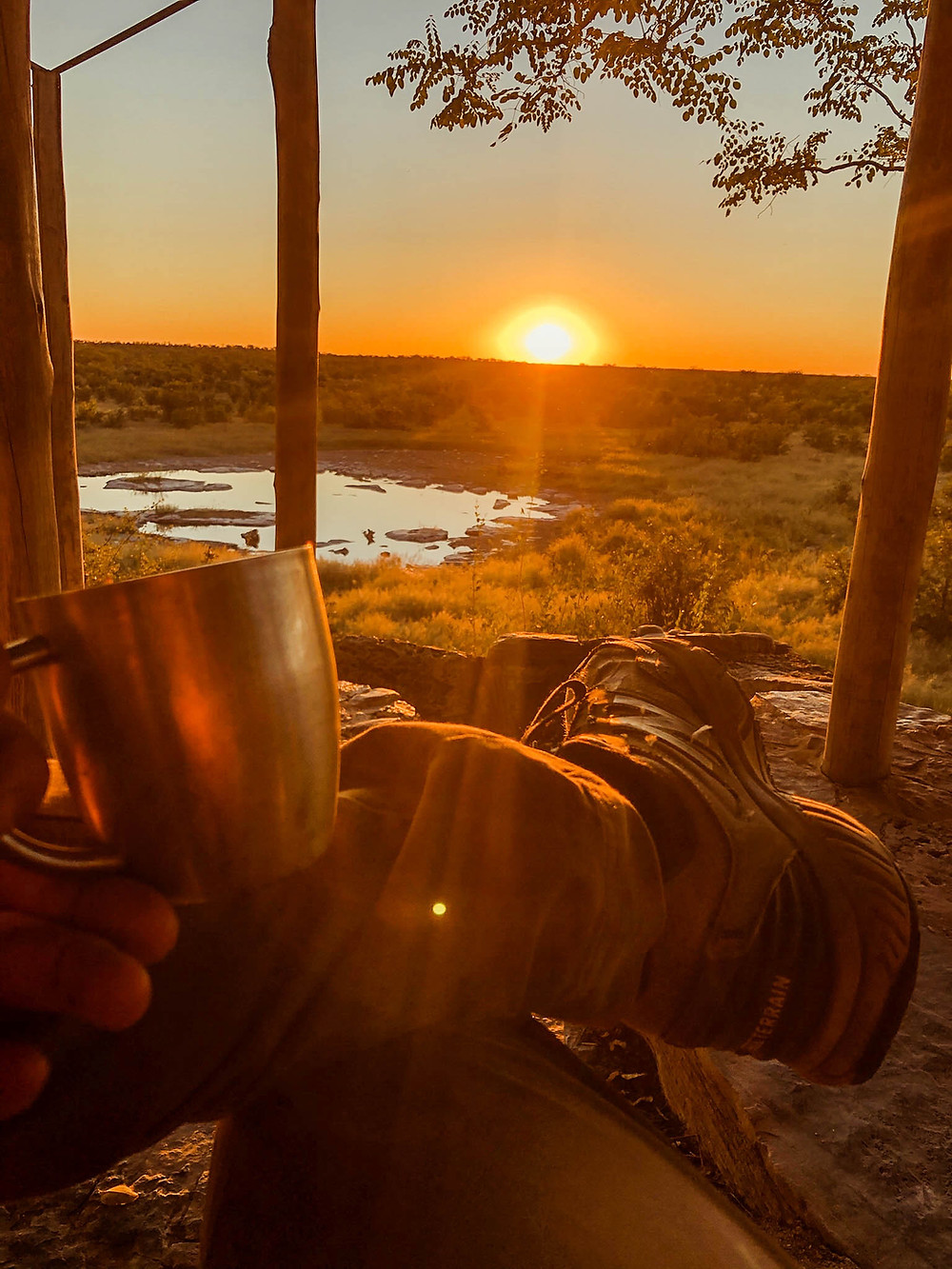 Sunset drinks in Etosha National Park