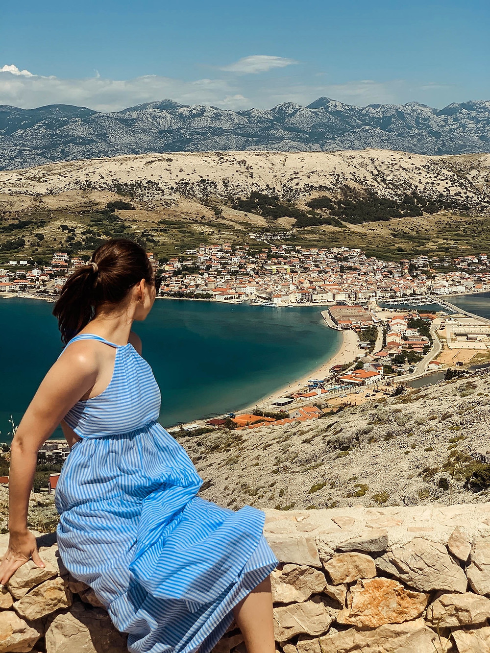 Incredible views looking down into Pag