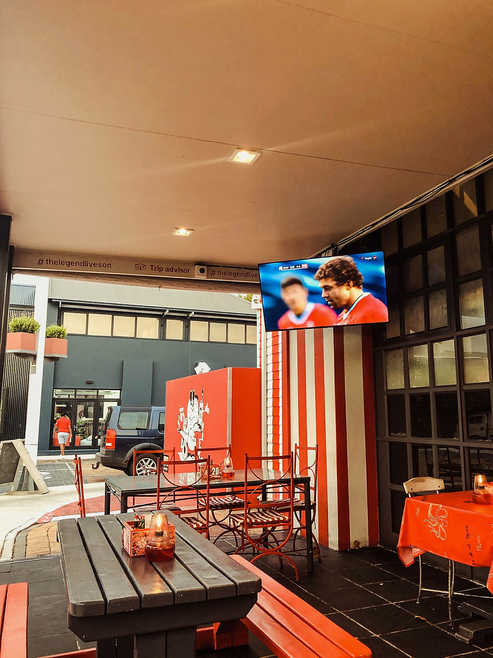 Rugby at a bar!