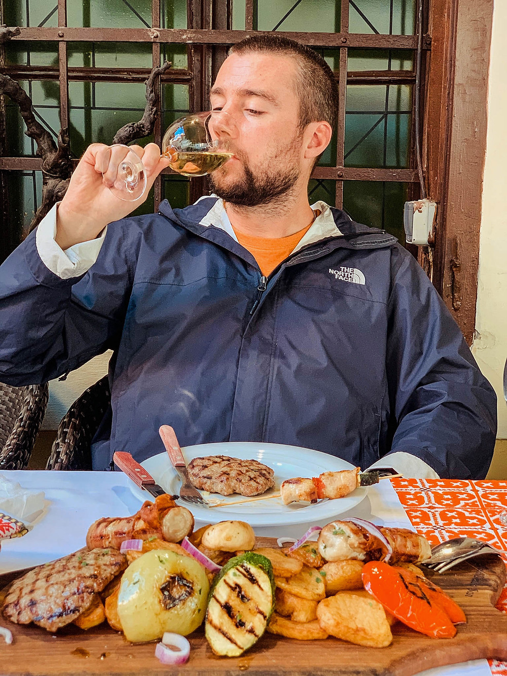 Enjoying a massive spread at Zagreb's Konoba Didov San (NOTE: We split this)