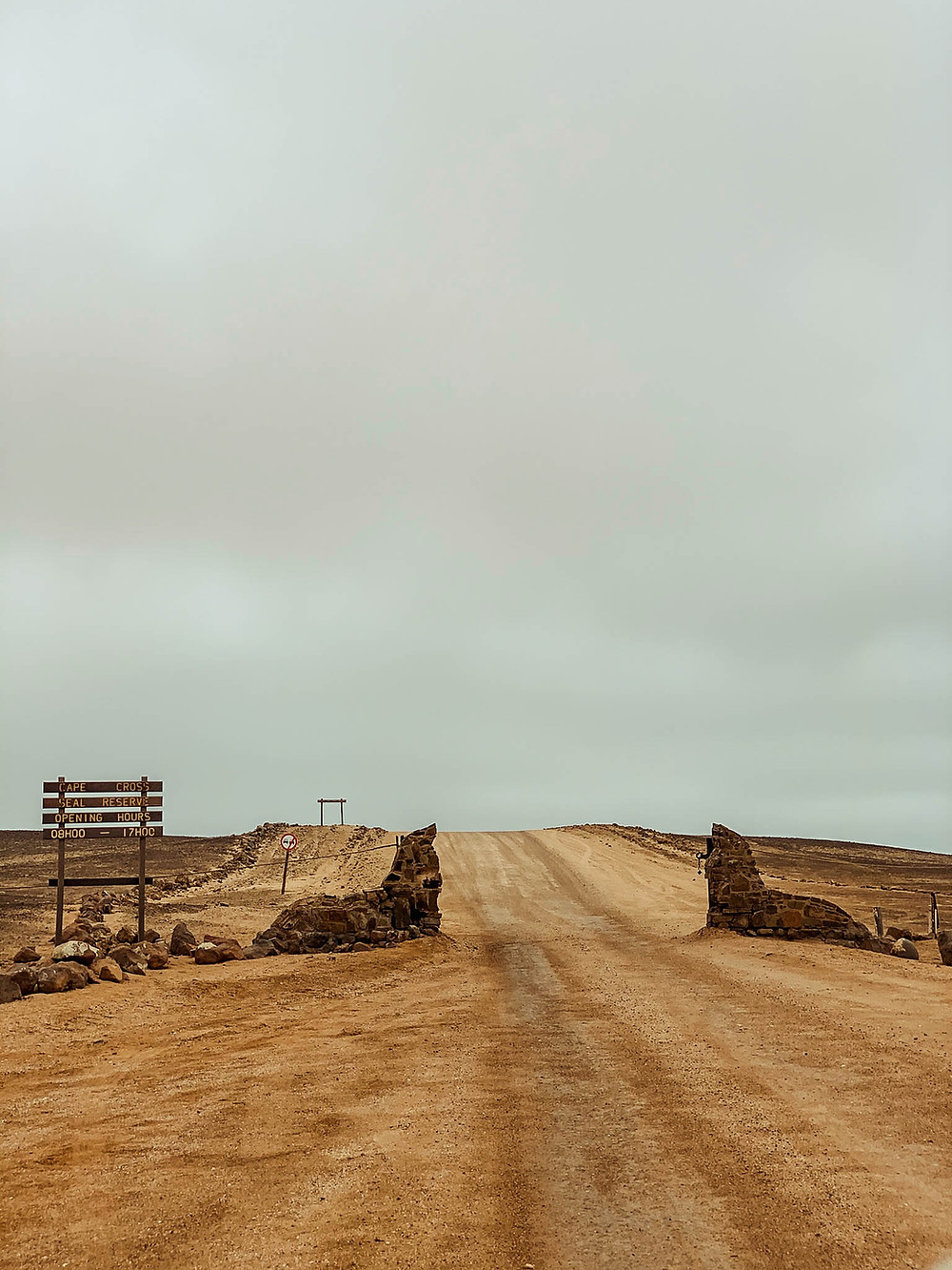 Driving into the Cape Cross Seal Reserve