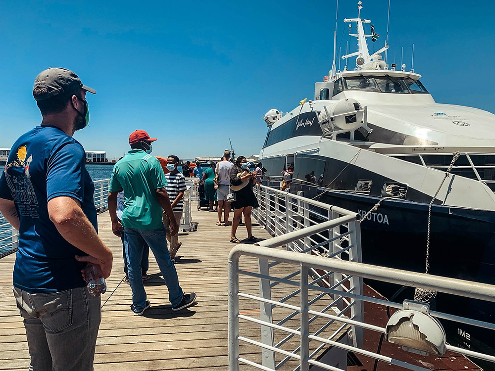 Boarding the ferry