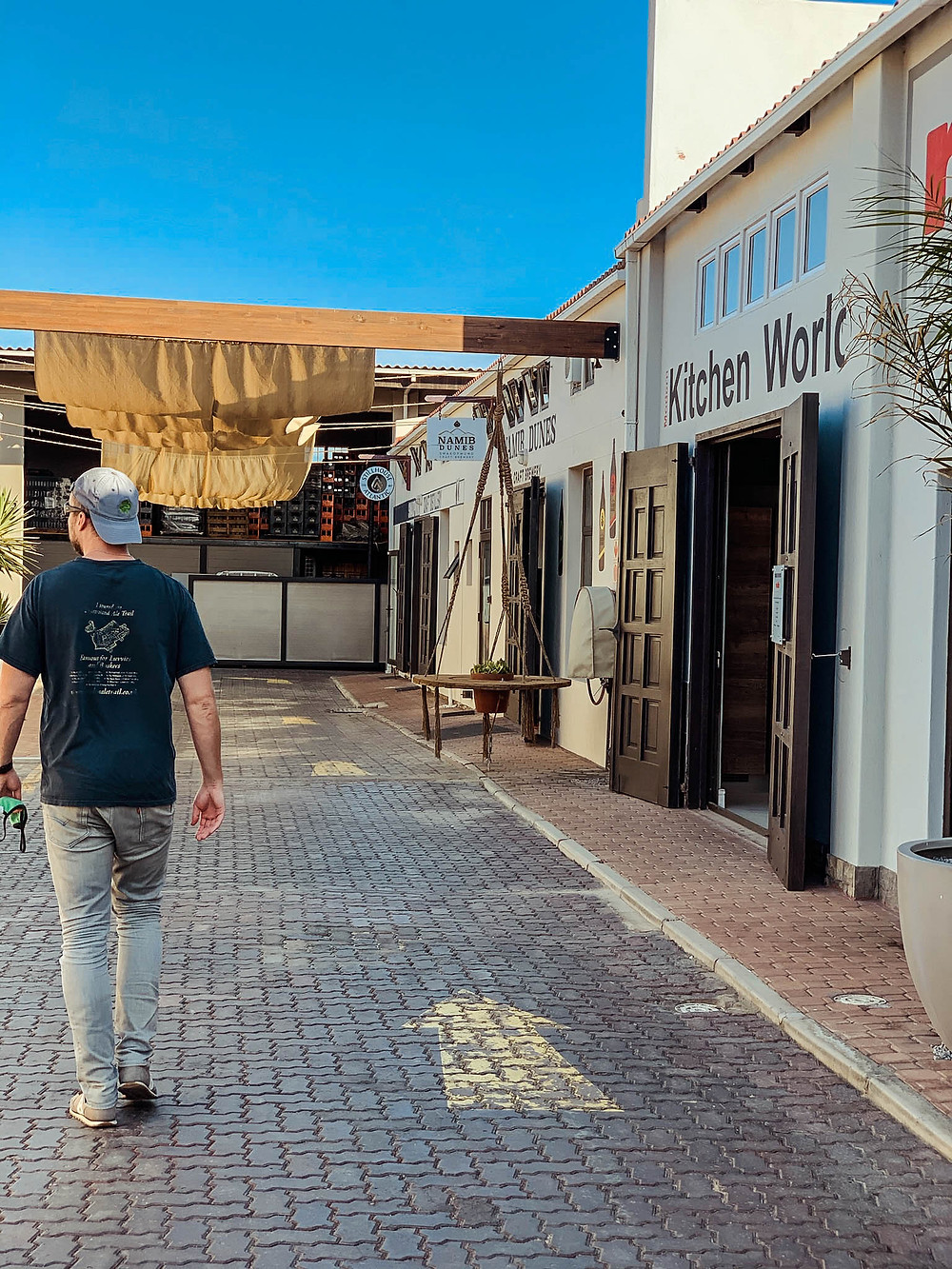 Strolling through one of Swakopmund's converted industrial areas